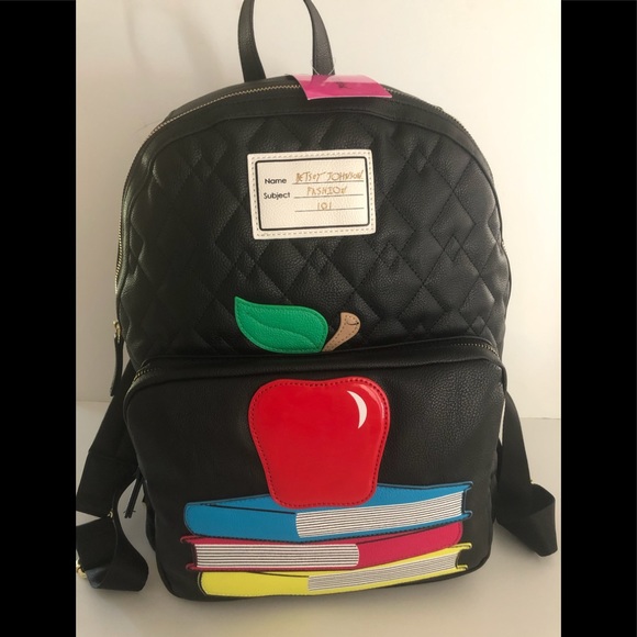 betsey johnson apple backpack
